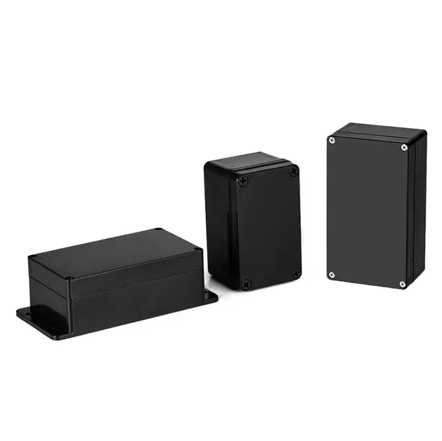 Color: Black - Black plastic waterproof wire junction box power supply outdoor security monitoring open-mounted waterproof box abs plastic shel