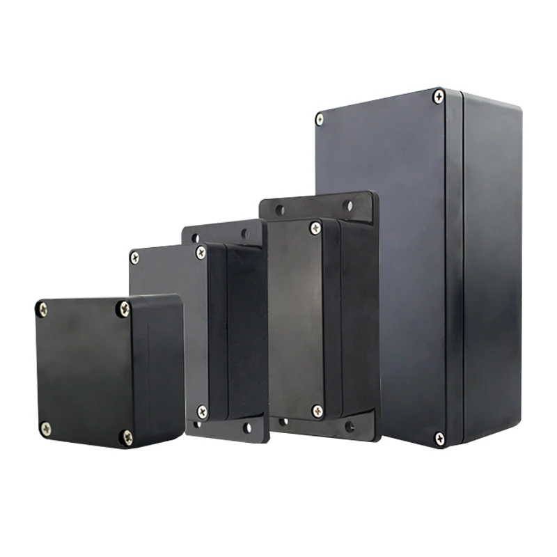 Color: Black - Black plastic waterproof wire junction box power supply outdoor security monitoring open-mounted waterproof box abs plastic shel
