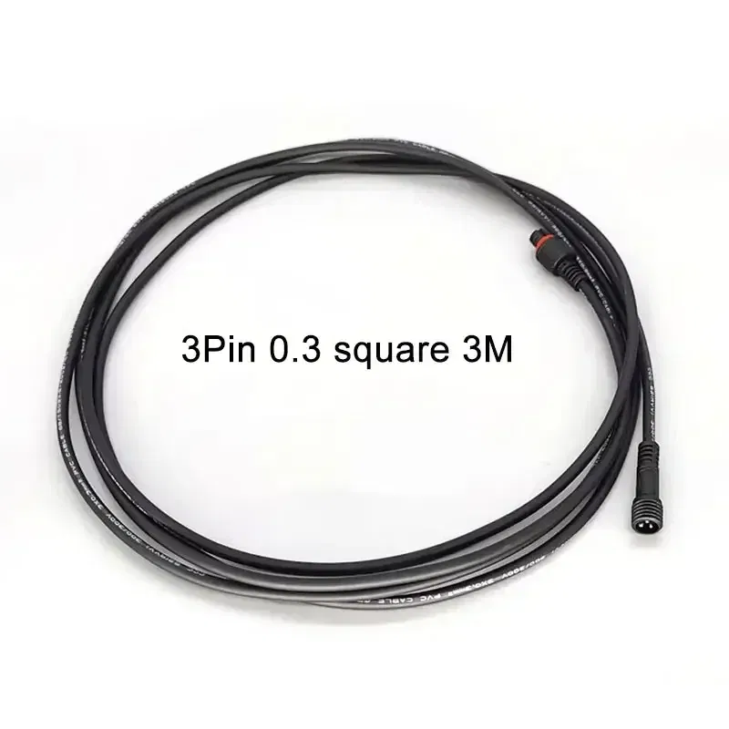 Color: Brown, Pins: 1P - 3Pin Waterproof Extension Cable 0.3/0.5/0.75/1.0/1.5/2.5 square meter Outdoor LED Plug Male to Female Aviation Power Connector