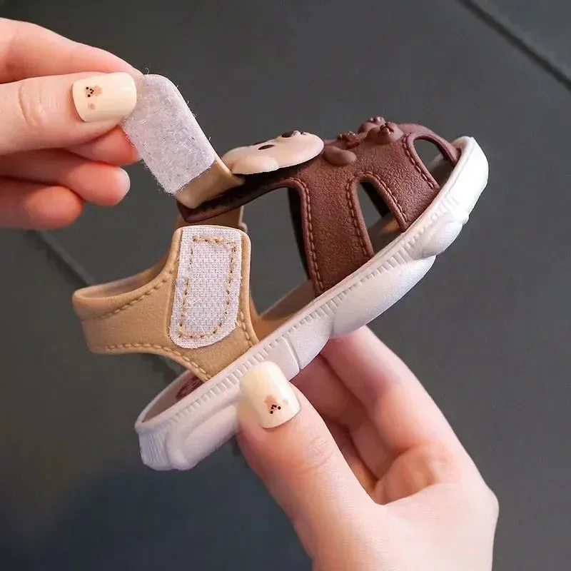 Color: Sky blue, Shoe Size: 3.5 - 2023 Summer Baby Boys Girls Sandals Children Beach Sandals Cartoon Infant Toddler Shoes Comfortable Soft Sole Kids Student Shoes