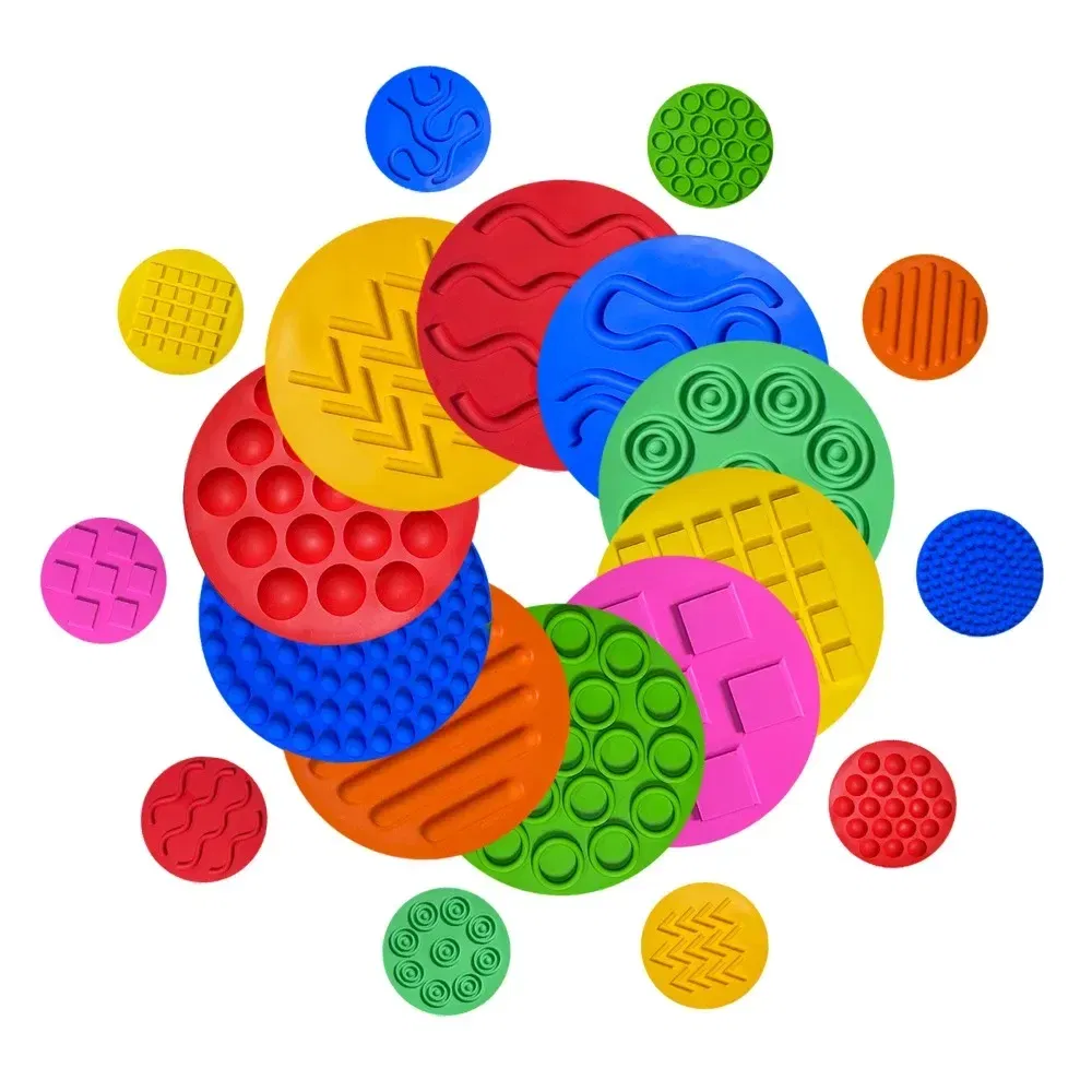 Color: Pink - Children's Tactile Sensory Training Mat Acupressure Pad Foot Massage Mat Children's Baby Acupressure Pad Toe Pressure Pad