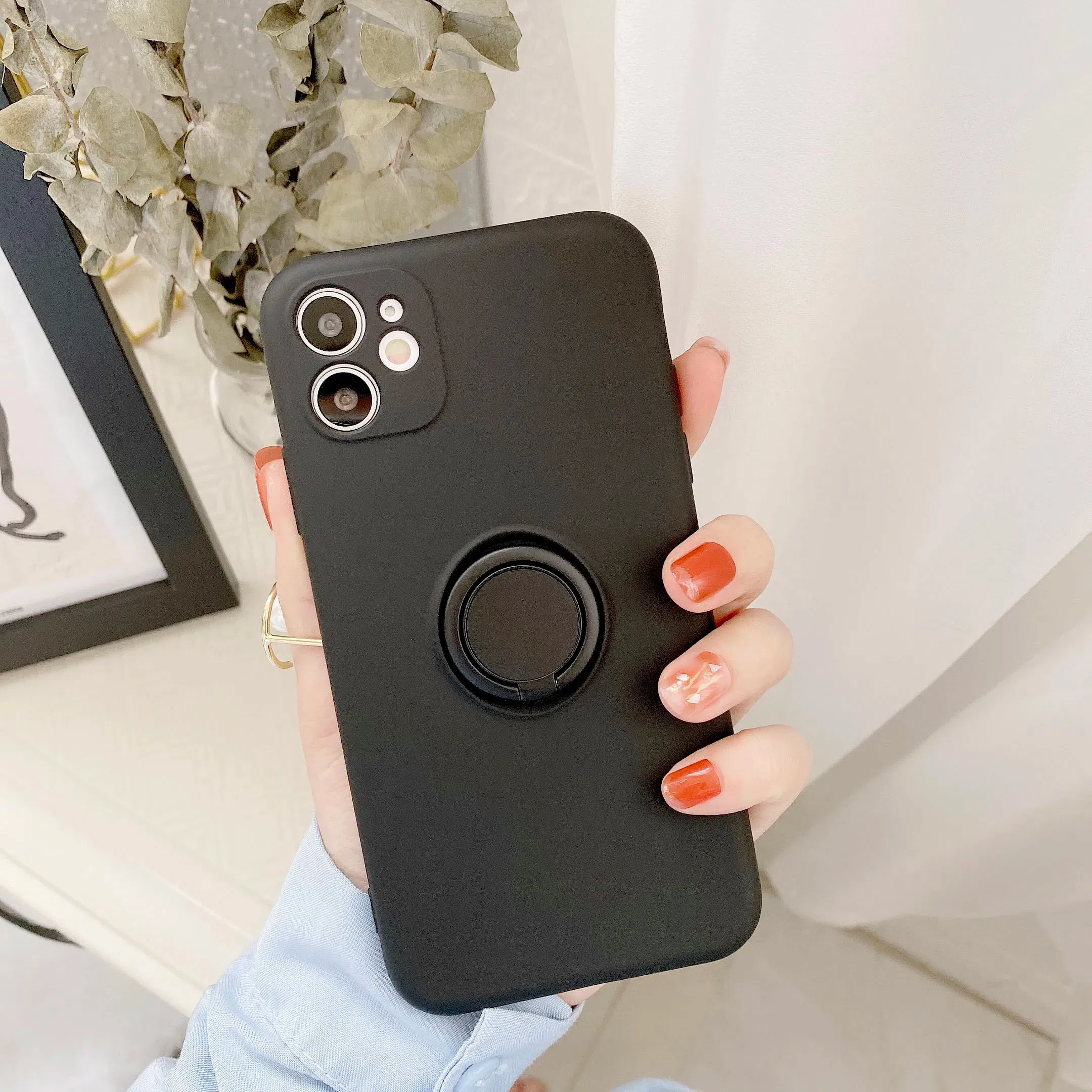 Color: black, Ships From: CHINA, Material: Plastic - With Ring Holder Phone Case For Samsung Galaxy S25 Ultra S24 S23 S22 S21 Plus A13 A52 A53 A54 TPU Soft Back Cover