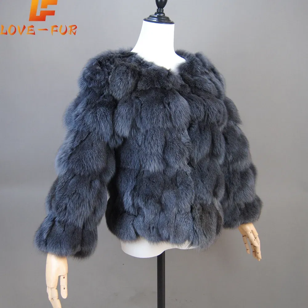 Color: Beige, Size: M - 2025 New Style Real Fur Coat 100% Natural Fur Jacket Female Winter Warm Leather Fox Fur Coat High Quality Fur Vest