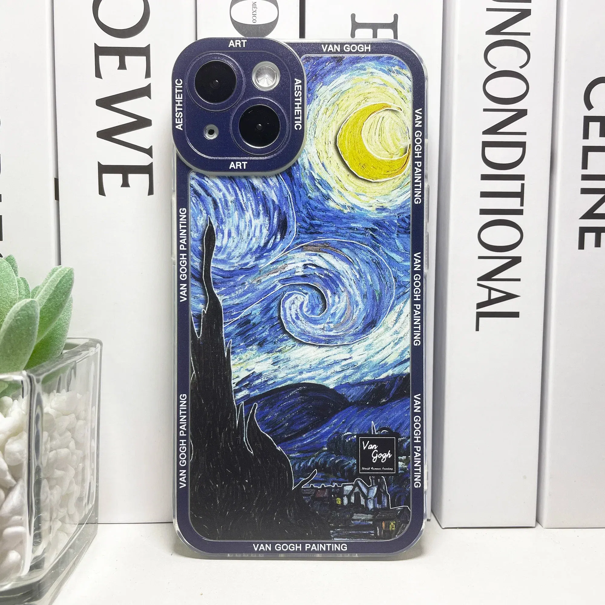 Color: Beige, Material: Denim - Van Gogh Art Aesthetic Phone Case For iPhone 16 15 14 13 12 11 Pro Max Mini XS X XR SE 8 7 Plus Sunflowers The Starry Night