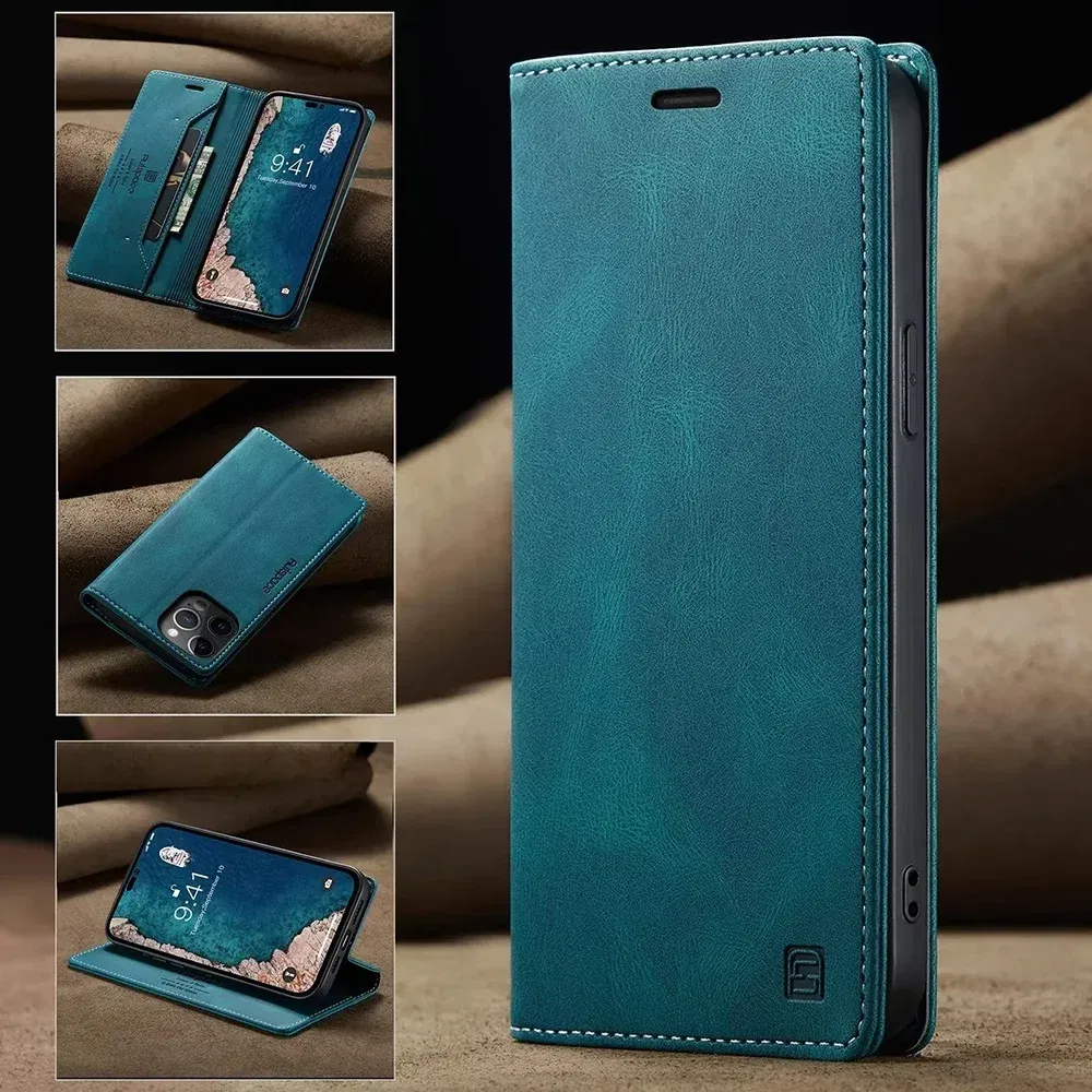 Color: Blue, Material: PE - Leather Cases for IPhone 16 15 14 13 12 11 Pro Max XR XS Max 8 7 6s Plus SE 2022 2020 Wallet Folio Flip Cover Rfid Blocking