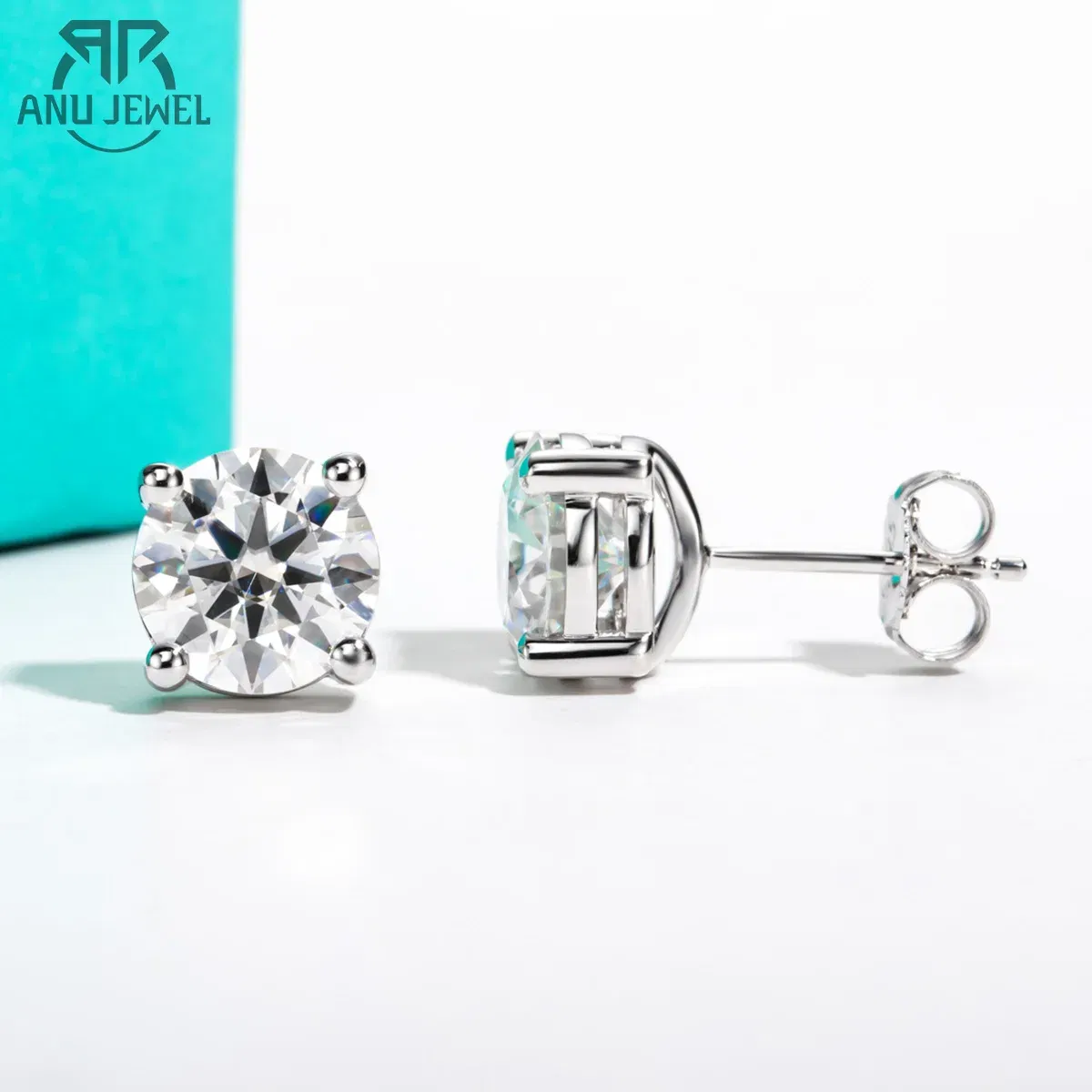 Gem Color: GOLD, Ships From: CHINA - AnuJewel 10k Gold 4/3/2/1.6/1/0.6ct Moissanite Stud Earrings For Women Real 10K Gold Post Anti-allergy Men Earrings Jewelry