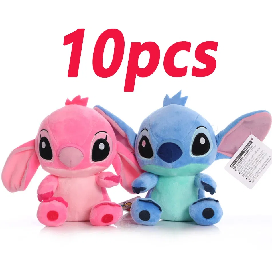 Color: WHITE - 12cm 20cm 25cm Stitch Stuffed Plush Models Cartoon Stuffed Plush Dolls Anime Plush Baby Toys Kawaii Kids Birthday Gift