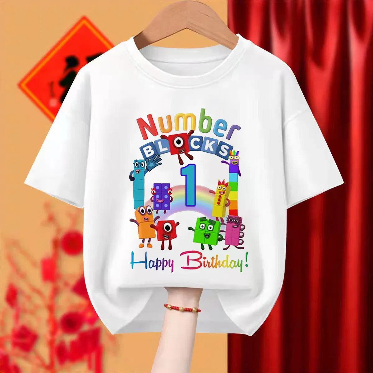 Color: SKY BLUE, Kid Size: 2T - Number 1-9 Boys Girls Cartoon Print Short Sleeve T-Shirts Children's Tshirt Birthday Gift T Shirt Funny Tops Kids Hip Hop Tees