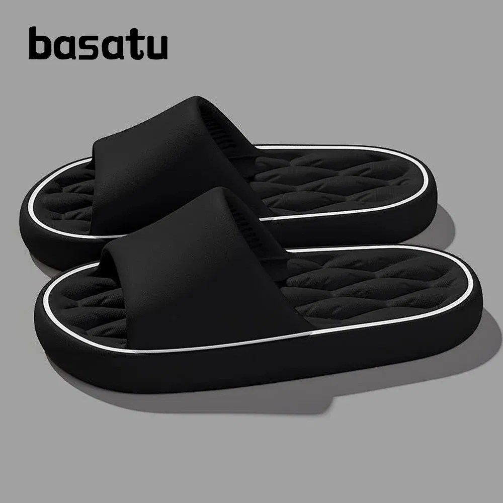 Color: SKY BLUE, Shoe Size: 36-37, Ships From: CHINA - BASATU Fashion Summer Cartoon Home Shoes Non-slip Soft Slides Lithe Comfort Sandals Men Women Couple Slippers Trendy Slippers