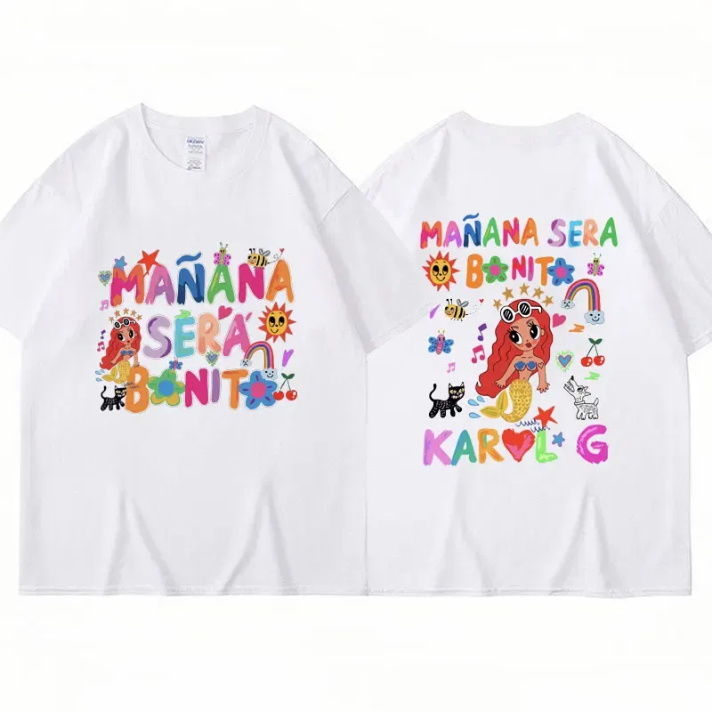 Color: Army Green, Size: XS - Limted Karol G Manana Sera Bonito T Shirts Fashion Harajuku Hip Hop T-Shirt Unisex Casual Breathable Cotton Oversized Tee Shirt