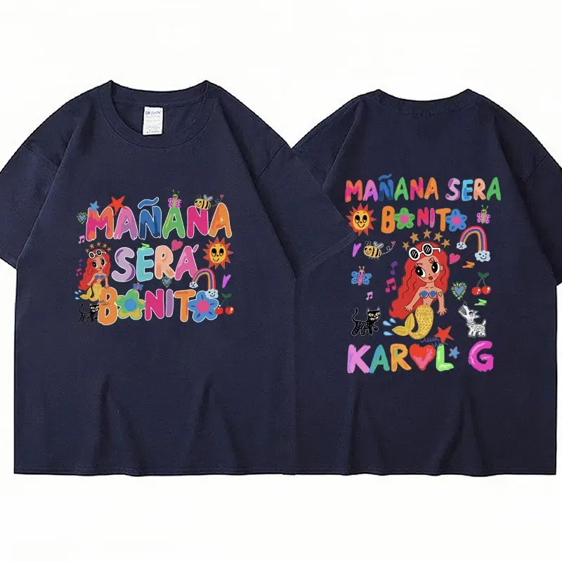 Color: Army Green, Size: XS - Limted Karol G Manana Sera Bonito T Shirts Fashion Harajuku Hip Hop T-Shirt Unisex Casual Breathable Cotton Oversized Tee Shirt