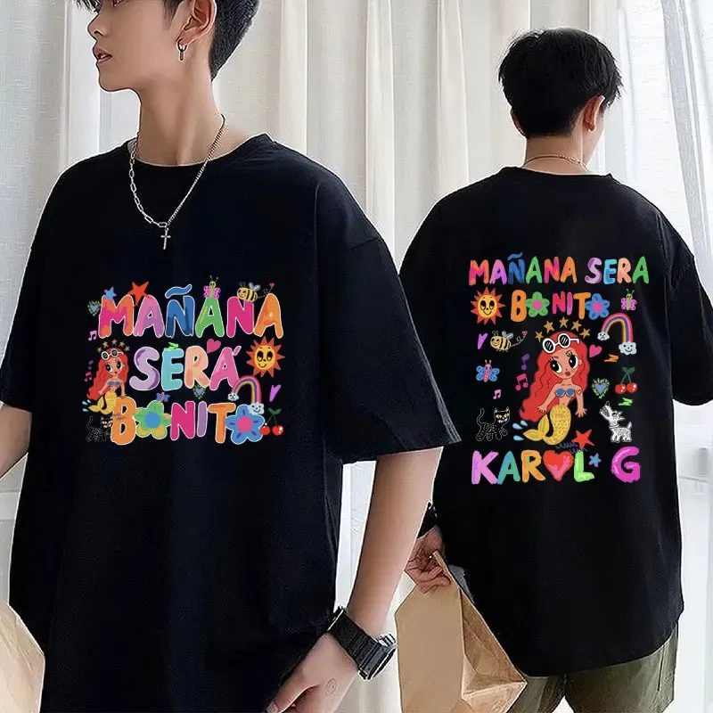 Color: Army Green, Size: XS - Limted Karol G Manana Sera Bonito T Shirts Fashion Harajuku Hip Hop T-Shirt Unisex Casual Breathable Cotton Oversized Tee Shirt