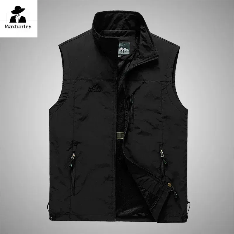 Color: Blue, Size: XS?€old?‰ - Autumn Men Waistcoat Outdoor Leisure Solid Sleeveless Jacket Young Middle-aged Photography Fishing Casual Vest Male summer