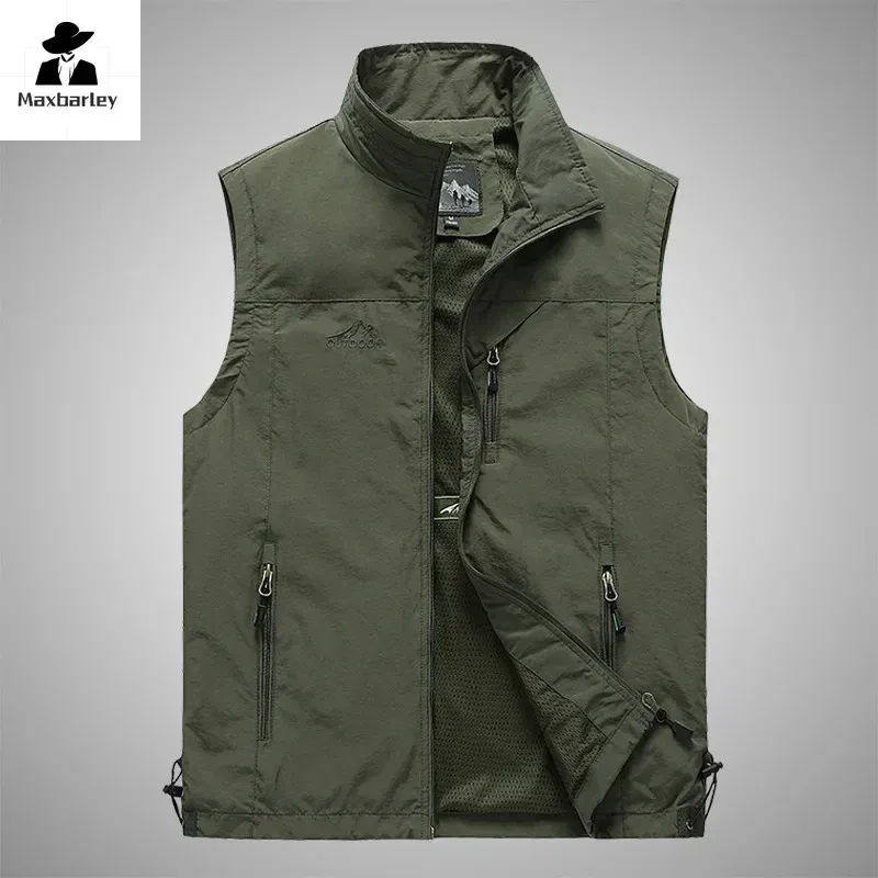 Color: Blue, Size: XS?€old?‰ - Autumn Men Waistcoat Outdoor Leisure Solid Sleeveless Jacket Young Middle-aged Photography Fishing Casual Vest Male summer
