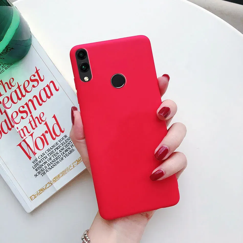 Color: Red, Material: Carbon Fiber - Matte Soft Fundas for Huawei Honor 8X 8A 8C 8S 9 9A 9X 9C 9S 10 10X 20 lite 20S Mate 10 20 lite Mate 20 Pro Silicone Phone Cases