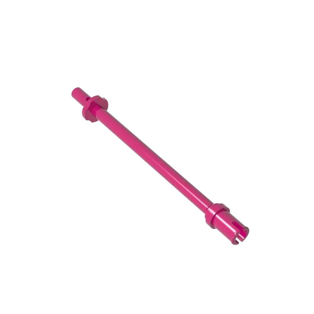 Color: Clear - Gobricks GDS-2019 Bar 8L - Two Stop Rings / One Pin, Technical Figure Ski Pole [Flat End]  compatible with lego 2714