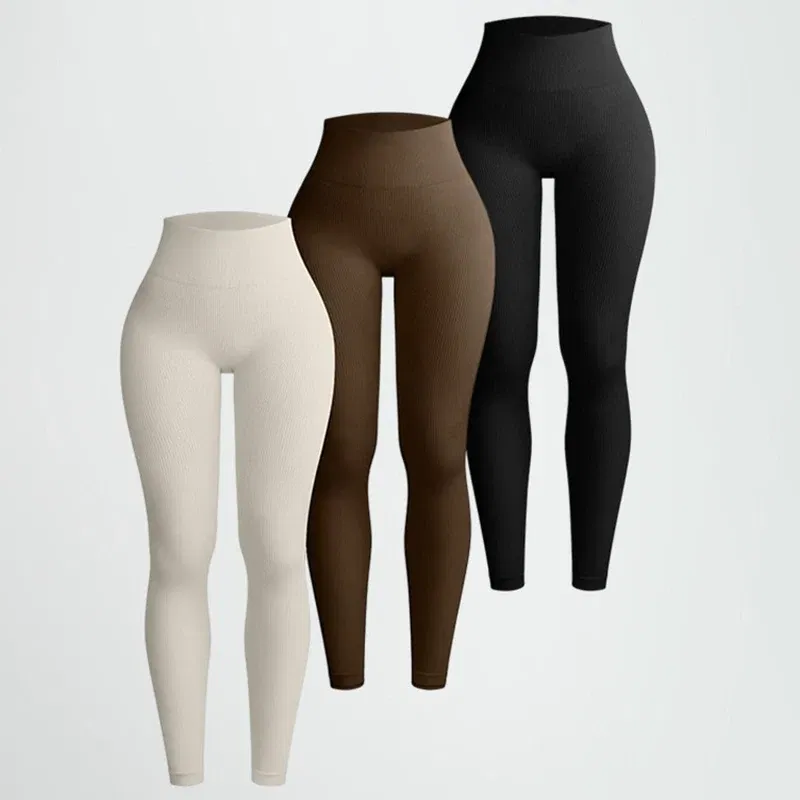 Color: SKY BLUE, Size: L - Autumn Sexy Gym Leggings Women High Waist Skinny Stretch Fitness Leggings Exercise Activewear Running Outdoors Fashion Thread