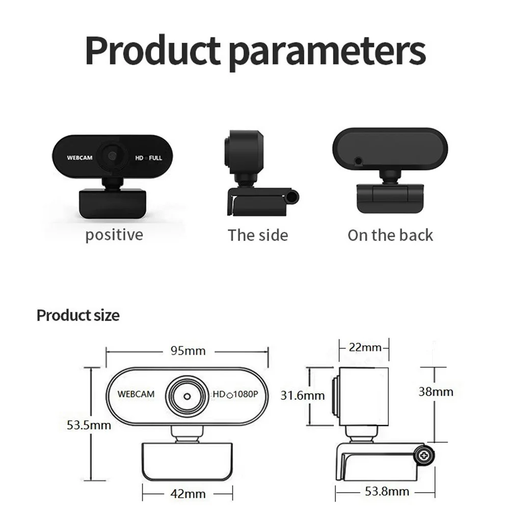 Color: WHITE, Ships From: CHINA - HD 1080P/2K Web Camera USB Camera Built In Microphone USB Network Camera Web Camera Autofocus Business Webcam for PC Laptop