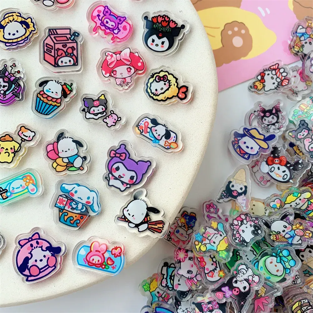 Color: Green, Size: 12" - 2cm 100g Sanrio Kuromi Hello Kitty Crayon Shin-chan Anime Collection Acrylic Pendant DIY Accessory Keychain PP Clip Patch