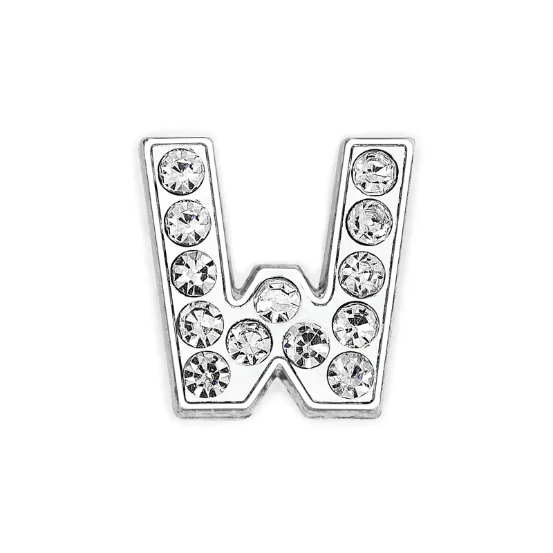 Color: Dark Grey - Rhinestone Slide Charms Letters For Jewelry Making Women Bracelet 8mm Alphabet A-Z Pet Collar Necklace DIY Accessories Gift