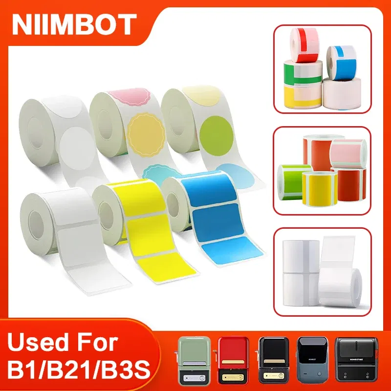 color: green - Niimbot Mini Printer Thermal Wire White/ Cable/Color/Round Sticker Self Adhesive Waterproof Sticker For B1 B21 B203