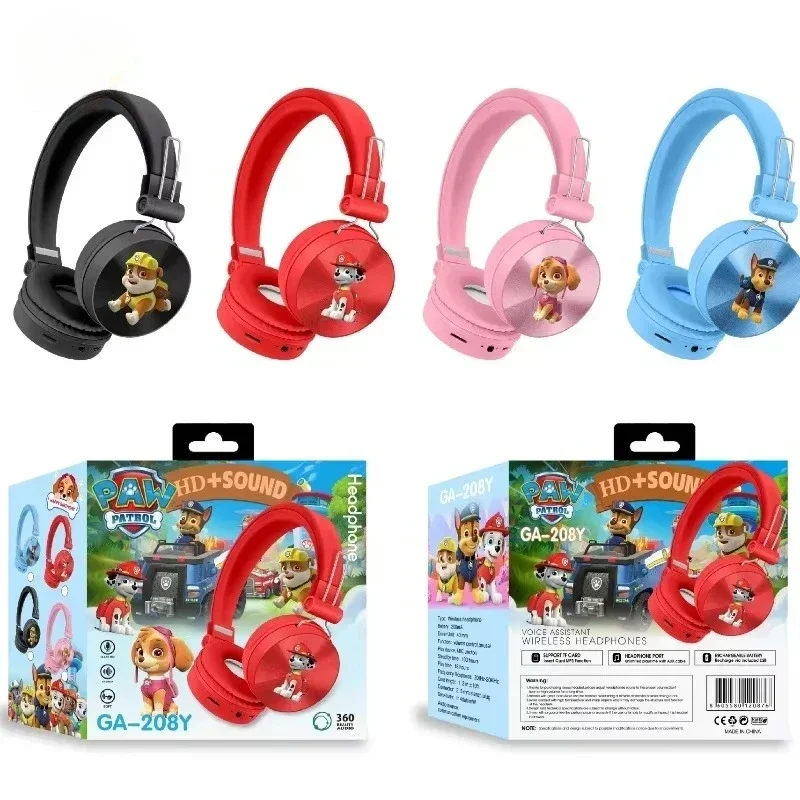 Color: Orange - Paw Cartoon Patrols Chase Skye 5.0 Bluetooth Headset Folding Series Wireless Sports Wireless Headset Cartoon Earphones Gift