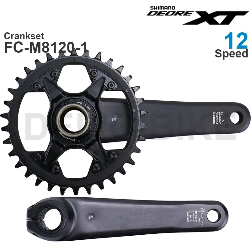 Color: Light Grey, Crank Length: 170mm, Ships From: CHINA - SHIMANO DEORE XT M8100 12 Speed Crankset FC-M8100-1 FC-M8120-1 30T 32T 34T 170mm 175mm Original parts or with DELIC Chainring