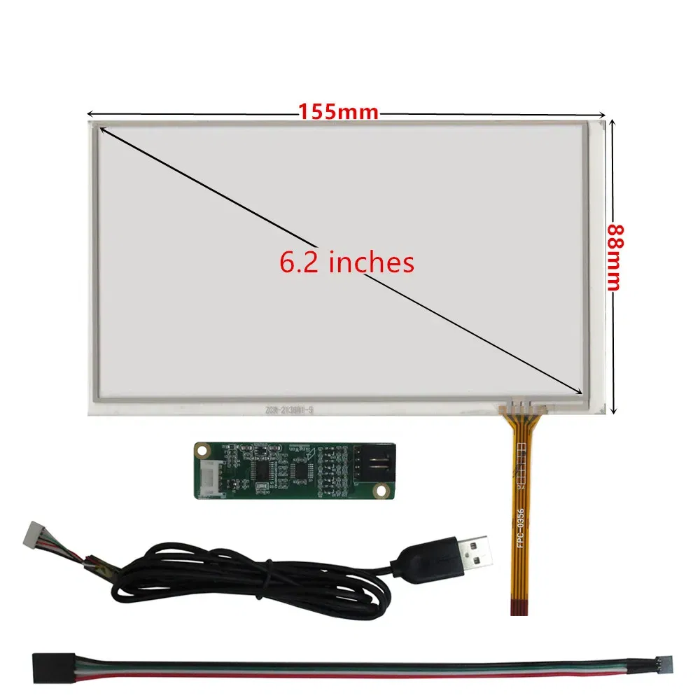 Color: Gold - 3.5/4.3/5/6.2/7/8/9/10.1 Inch Raspberry Pi Industrial Equipment PC Car Resistance Digitizer Touch Screen Panel USB Driver Board