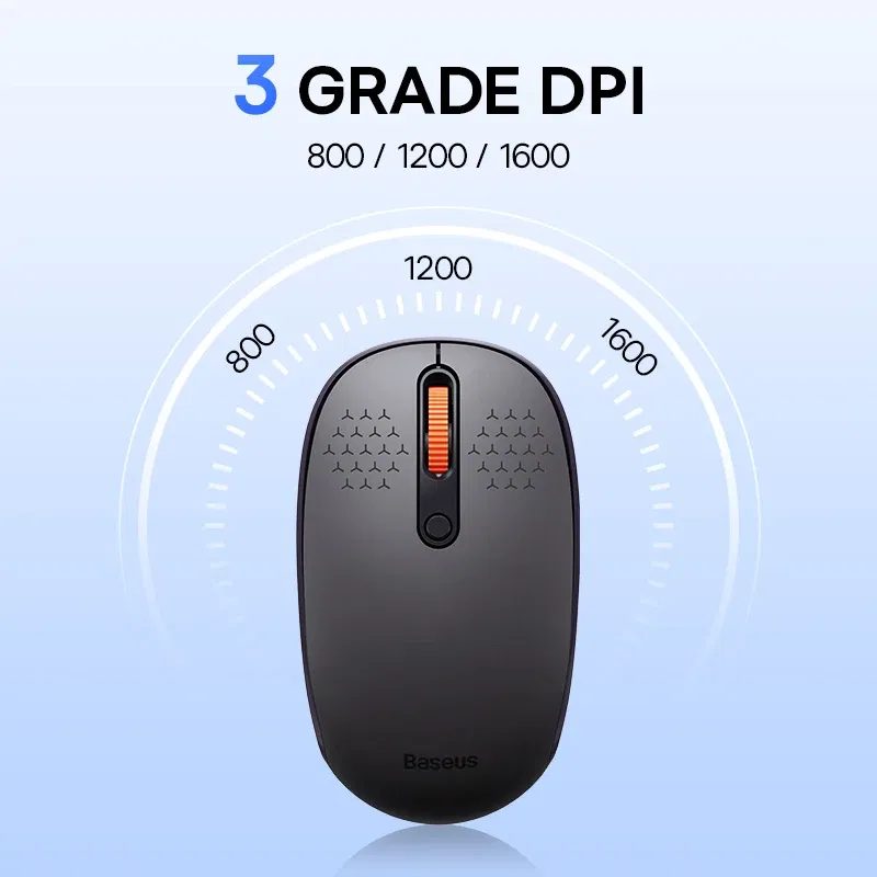Color: WHITE - Baseus Mouse Bluetooth Wireless Computer 1600DPI Silent Mouse with 2.4GHz USB Nano Receiver for PC MacBook Tablet Laptop Mouse