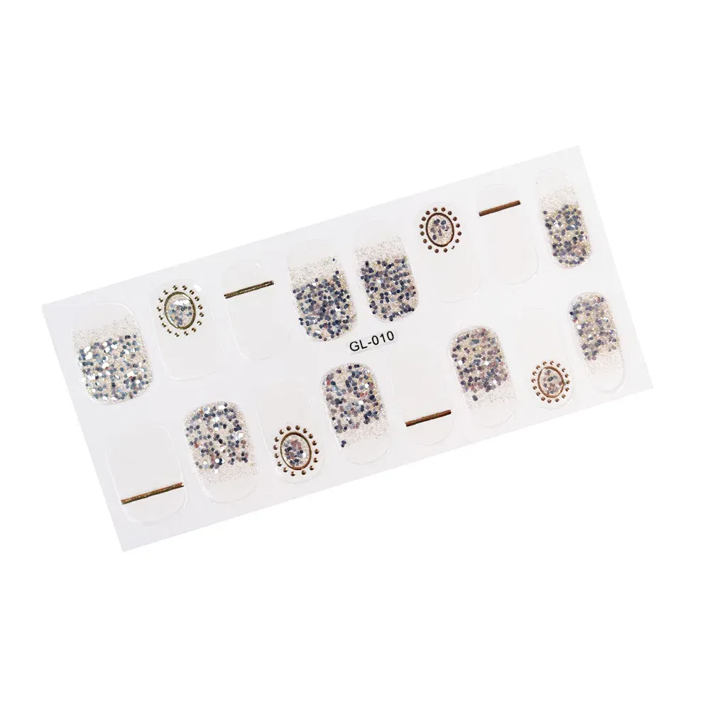 Color: Field Green - 16 Tips/Sheet Patterned Nails With Creative Nail Polish Nail Art Stickers 2020 Temporary Tattoos Kids Full Cover Nail Stickers