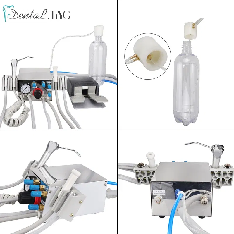Color: Gold, Ships From: CHINA - Portable Dental Turbine Unit Air Control 3 Way Syringe Handpiece Tubing Foot Switch Dental Equipments Work With Air Compressor