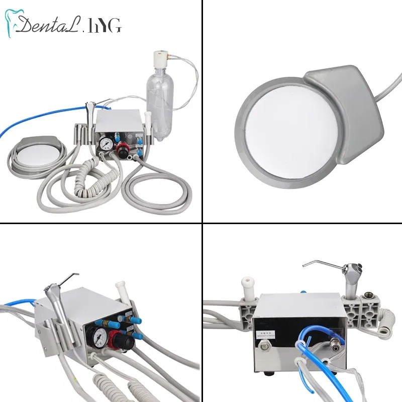 Color: Gold, Ships From: CHINA - Portable Dental Turbine Unit Air Control 3 Way Syringe Handpiece Tubing Foot Switch Dental Equipments Work With Air Compressor