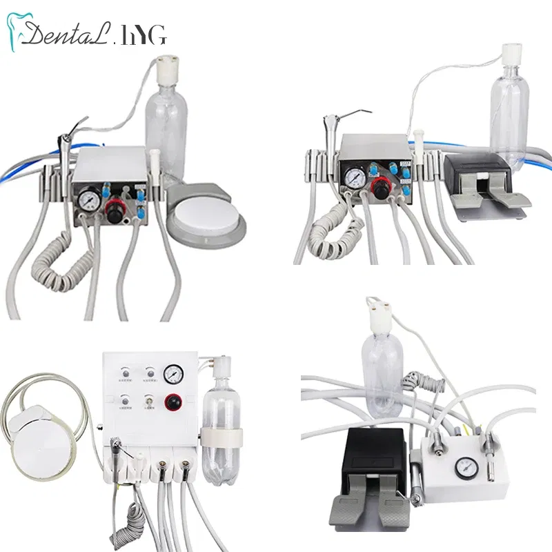 Color: Gold, Ships From: CHINA - Portable Dental Turbine Unit Air Control 3 Way Syringe Handpiece Tubing Foot Switch Dental Equipments Work With Air Compressor