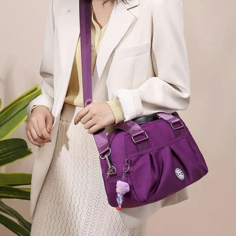 Color: Beige - New Women Bag Nylon Waterproof Messenger Bags For Lady Crossbody Shoulder Bag Casual Handbags High Quality Multifunctional