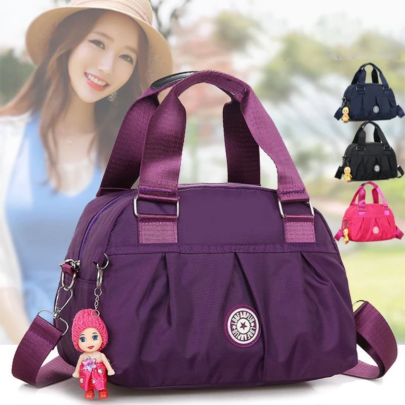 Color: Beige - New Women Bag Nylon Waterproof Messenger Bags For Lady Crossbody Shoulder Bag Casual Handbags High Quality Multifunctional