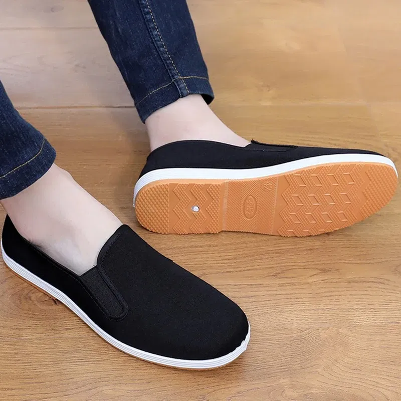Color: Army Green, Shoe Size: 40 - Men's Traditional Chinese Kung Fu Cotton Cloth Shoes Tai-chi Martial Art Training Sneakers Breathable Wearable Sport Footwear