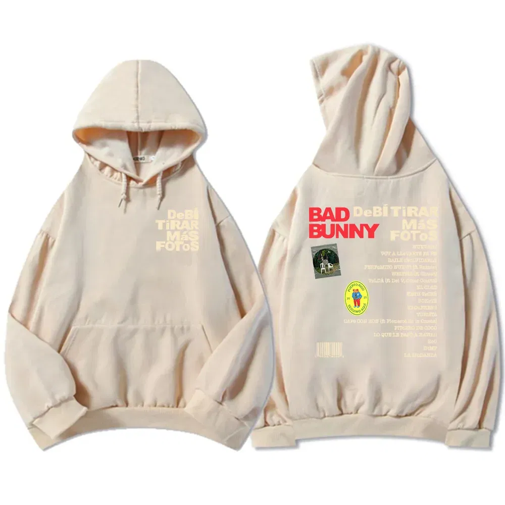 Color: Navy Blue, Size: XS - Unisex Streetwear Bad Bunny DTMF Hoodies 2025 New Album Deb? Tirar Más Fotos Printing Sweatshirts Winter Comfortable Male Hoodie