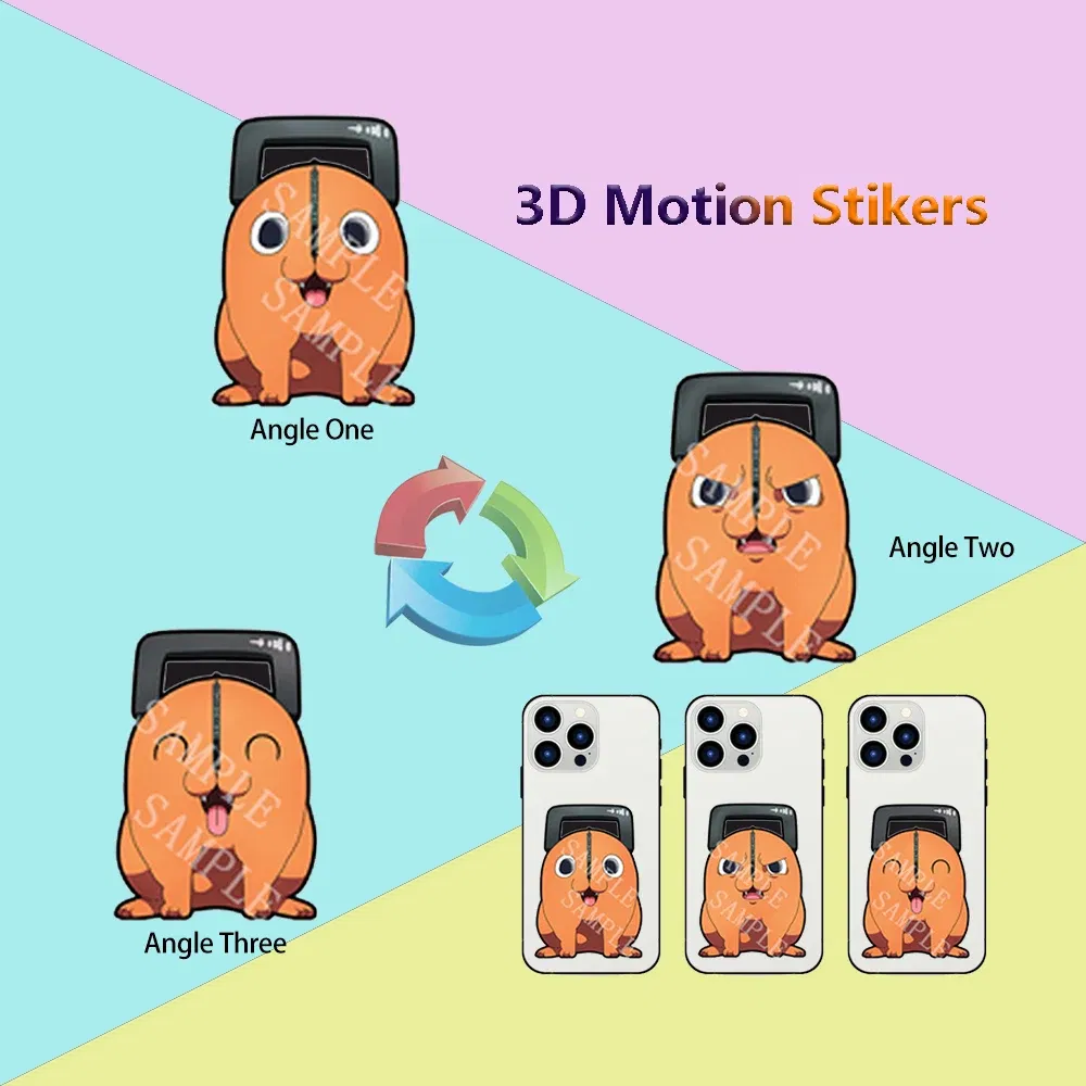 Color: transparent - Anime Mini Motion Stickers Pochita Power Denji Chainsaw Man Attack on Titan Decals for Phones,cup,laptop,Etc.Waterproof