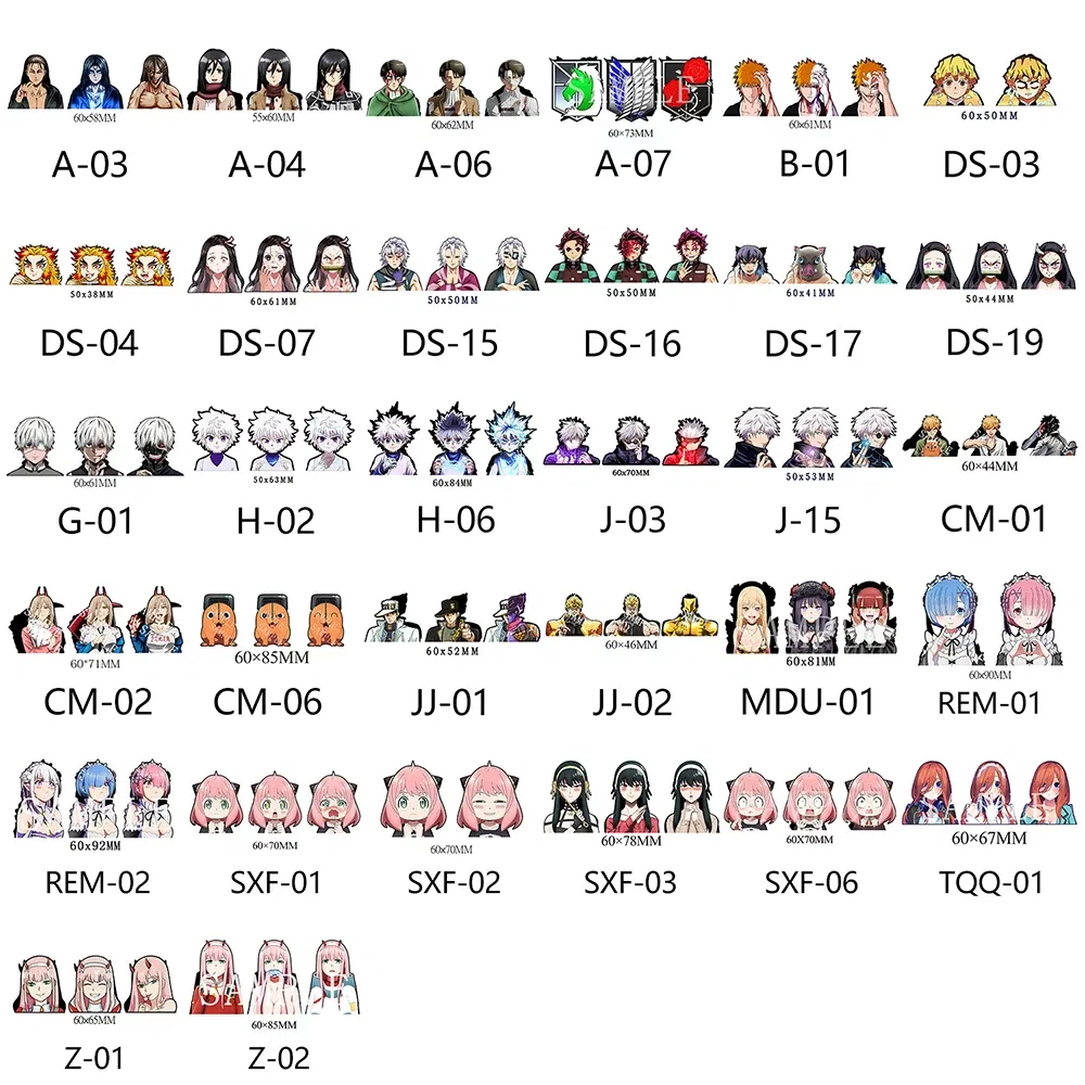 Color: transparent - Anime Mini Motion Stickers Pochita Power Denji Chainsaw Man Attack on Titan Decals for Phones,cup,laptop,Etc.Waterproof