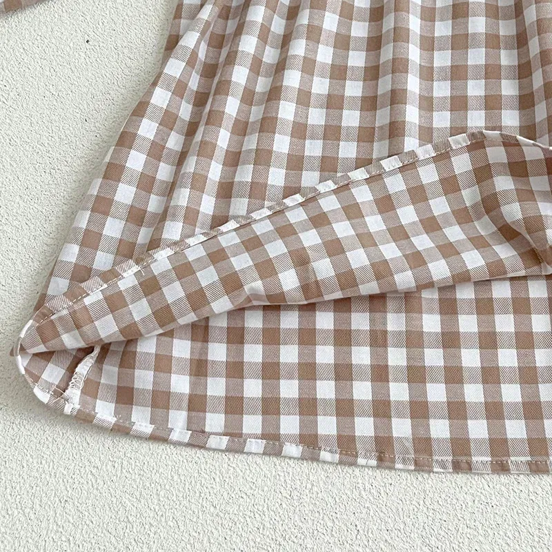 Color: Red, Kid Size: 4 - Spring Autumn Kids Baby Girls Long Sleeve Sweet Doll Collar Plaid Princess Dress Kids Baby Girls Dress Children Clothes Dress