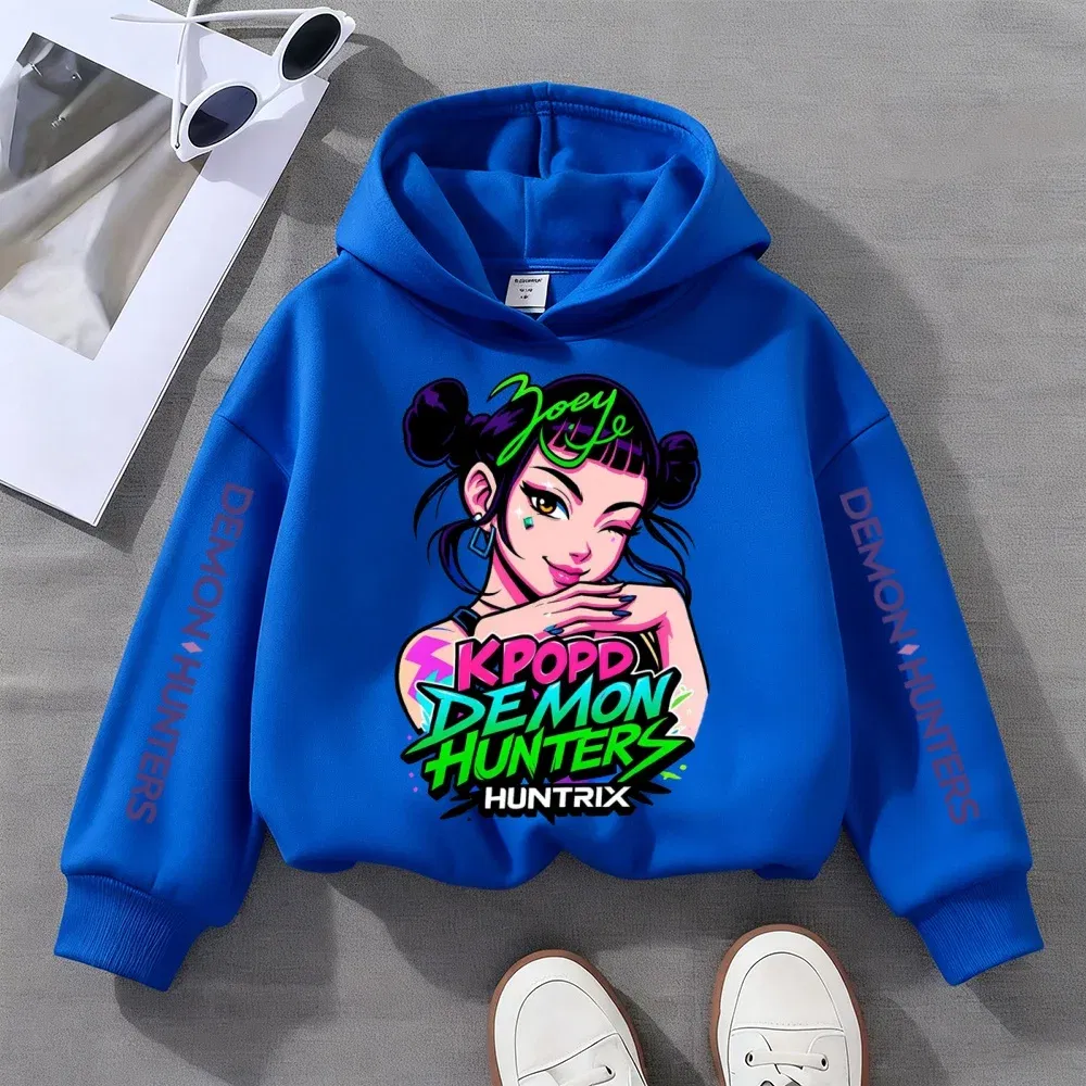Color: Blue, Kid Size: 140 - Kpop Witch Hunt Children's clothing, including men's and women's spring and autumn hoodies and fashionable sweatshirts