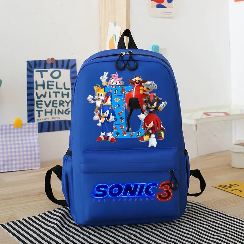 Color: green, Size: 40cm - Sonics Children Cartoon Schoolbag Kids Anime Cute Backpack Boy Fashion Knapsack Student Casual Shoulders Book Bag Xmas Gift 2025