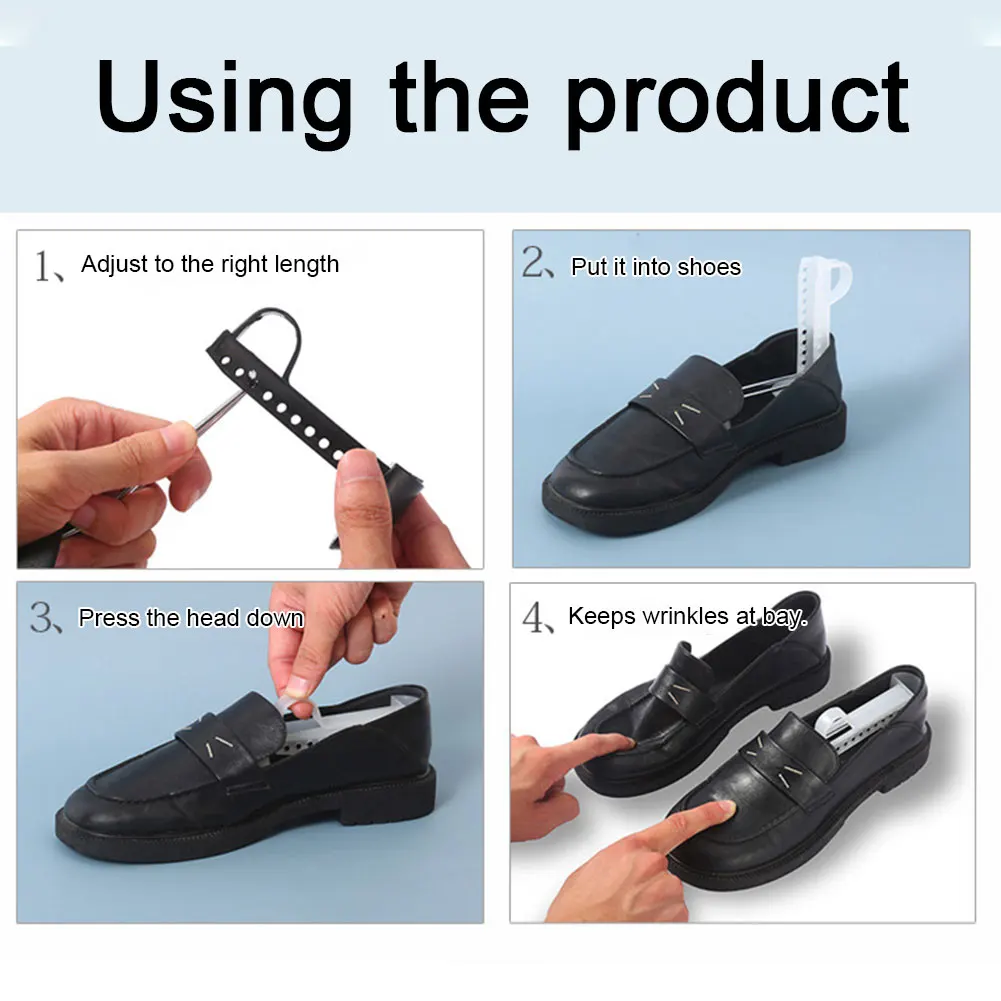 Color: Blue - 1/2/3Pair Plastic Shoe Stretcher for Men Women Leather Shoes Adjustable Portable Shoe Tree Stretcher Boots Rack Anti-deformation
