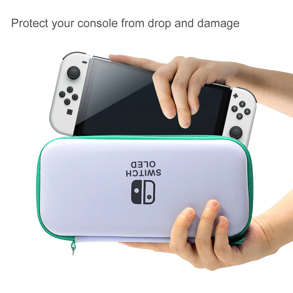 Color: Brown - Case Kit For Nintend Switch OLED Console Carrying Case Protective Pouch Hard Shell Clear Cover For Switch Oled WIth Film Glass