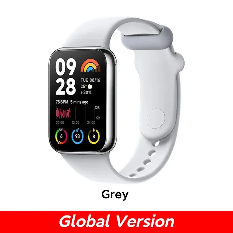 Color: Bright Yellow, Ships From: CHINA - New! Band 8 Pro Global Version Smart Wristband1.74" Color Square AMOLED GNSS Blood Oxygen Heart Rate Monitor Bluetooth 5.3