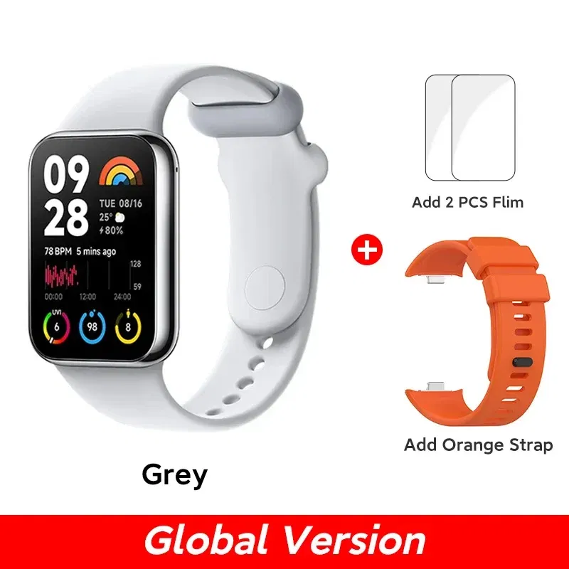 Color: Bright Yellow, Ships From: CHINA - New! Band 8 Pro Global Version Smart Wristband1.74" Color Square AMOLED GNSS Blood Oxygen Heart Rate Monitor Bluetooth 5.3