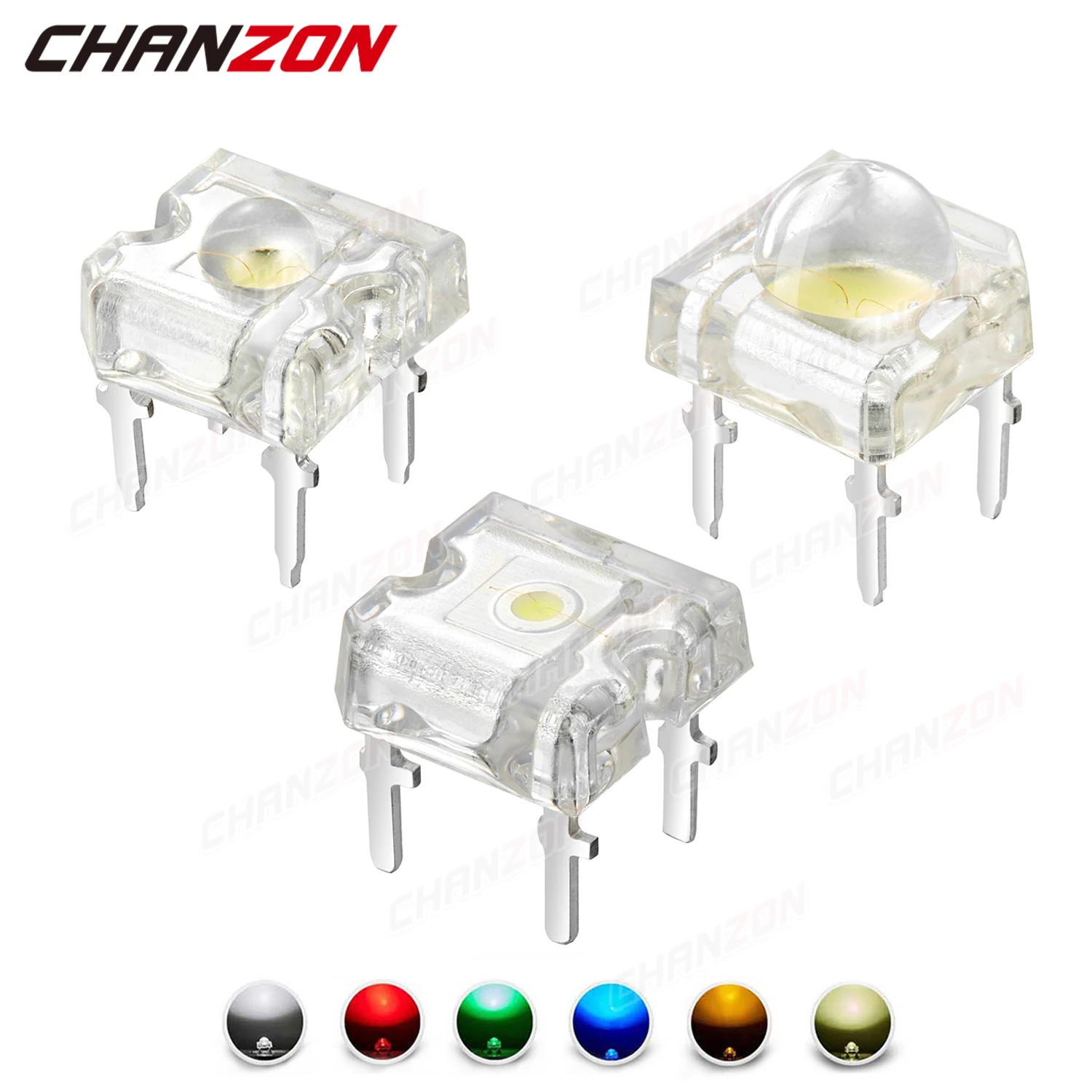 Color: Red, Ships From: CHINA - 100Pcs 3mm 5mm Led Diode Piranha Super Flux Round Flat Top White Red Green Blue Yellow Superflux Lights Emitting PCB Lamp Bulb
