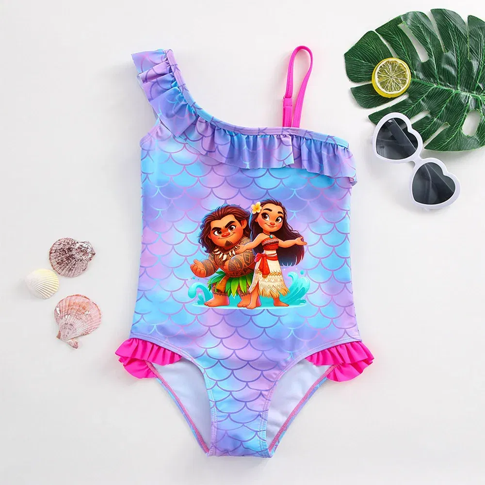 Color: black, Kid Size: 12M - Moana Baby Girl Mermaid Fish Scale Print Swimsuit One-Piece Swimwear Toddler Bathing Suit Beach Outfit