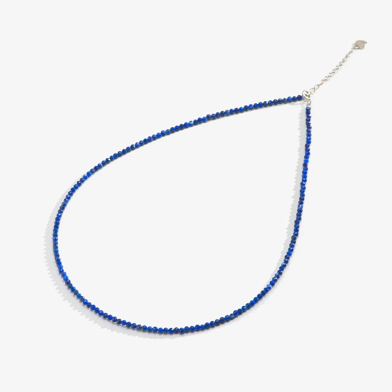 Gem Color: Silver, Length: 40cm - Natural Stone Necklace Spinel/Lapis Lazul/Amazonite/Amethy/Tourmaline/Amethyst  Ketting 2MM Silver 925 Jewelry for Collier Femme
