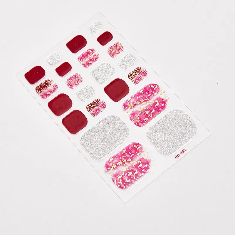 Color: Camel Color - 22 Tips/Sheet Full Beauty Loveliness Designed Manicure Valentines Nail Art Designer Nail Decals Novidades Nail Sticker Set